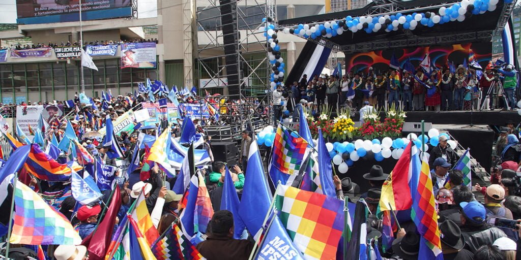 Arce y Choquehuanca lideran celebración del 29° aniversario del MAS en La Paz