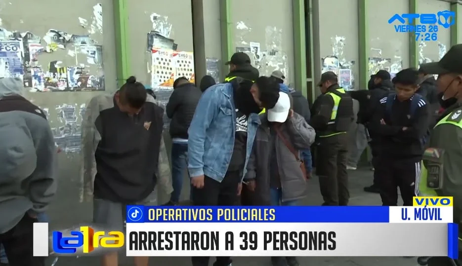 Patrullaje nocturno resulta con 39 detenidos por diversos delitos en La Paz