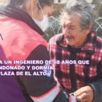 Ayudan a un ingeniero de 68 años que fue abandonado y dormía en una plaza de El Alto