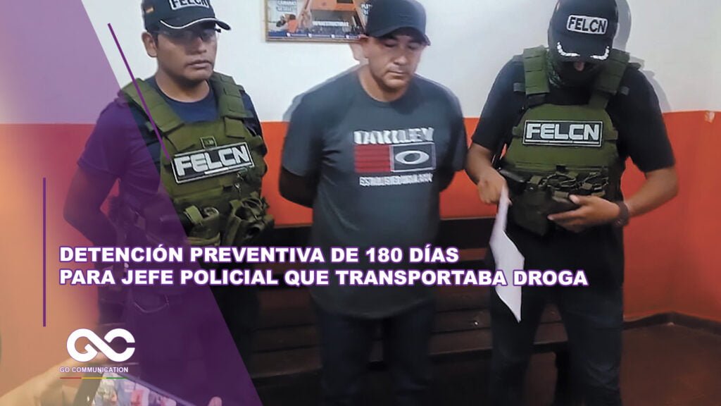 Detención preventiva de 180 días para jefe policial que transportaba droga