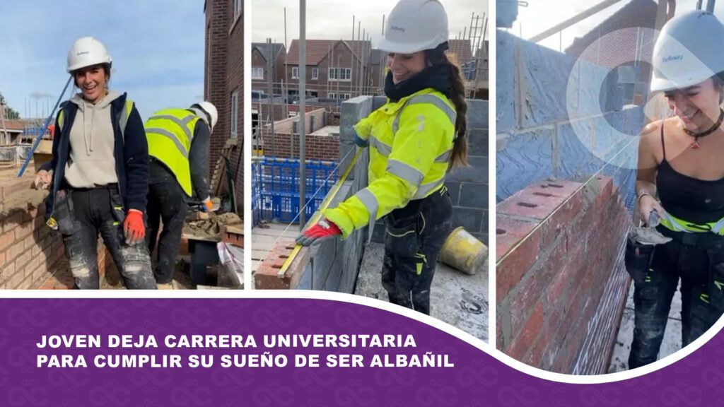 Joven deja carrera universitaria para cumplir su sueño de ser albañil: «es un trabajo muy duro, pero me encanta»