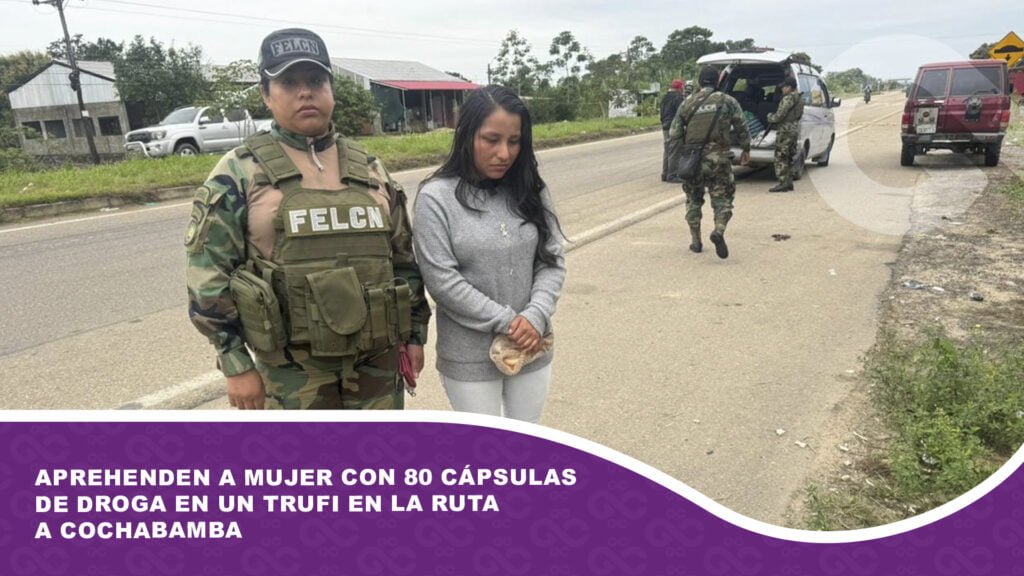 Aprehenden a mujer con 80 cápsulas de droga en un trufi en la ruta a Cochabamba