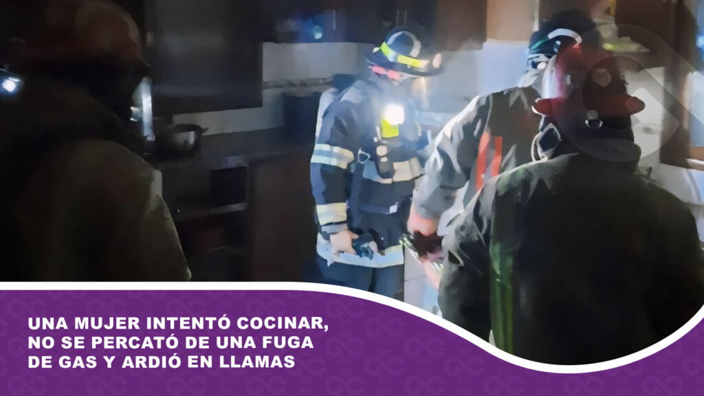 Una mujer intentó cocinar, no se percató de la fuga de gas y ardió en llamas