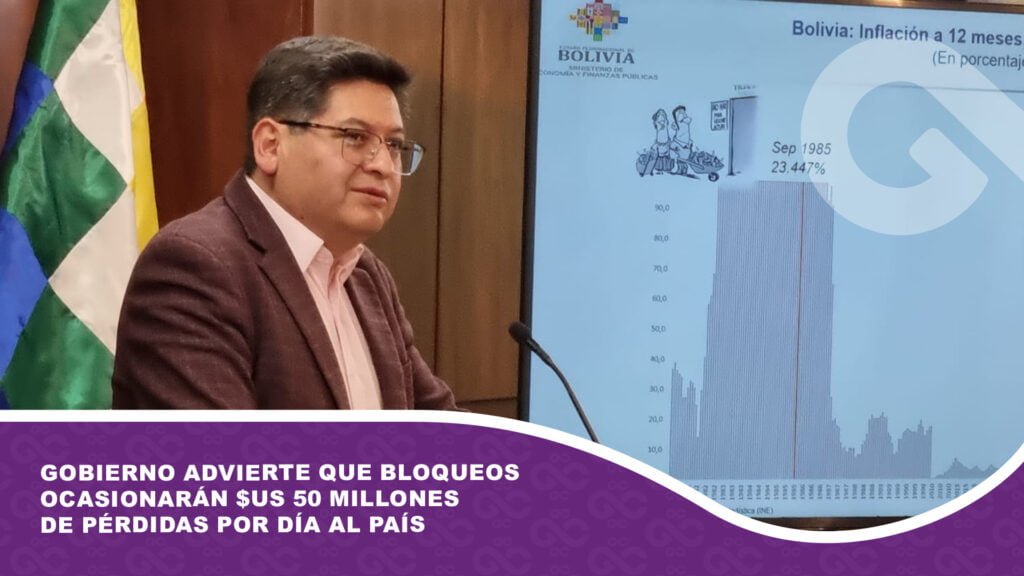 Gobierno advierte que bloqueos ocasionarán $us 50 millones de pérdidas por día al país