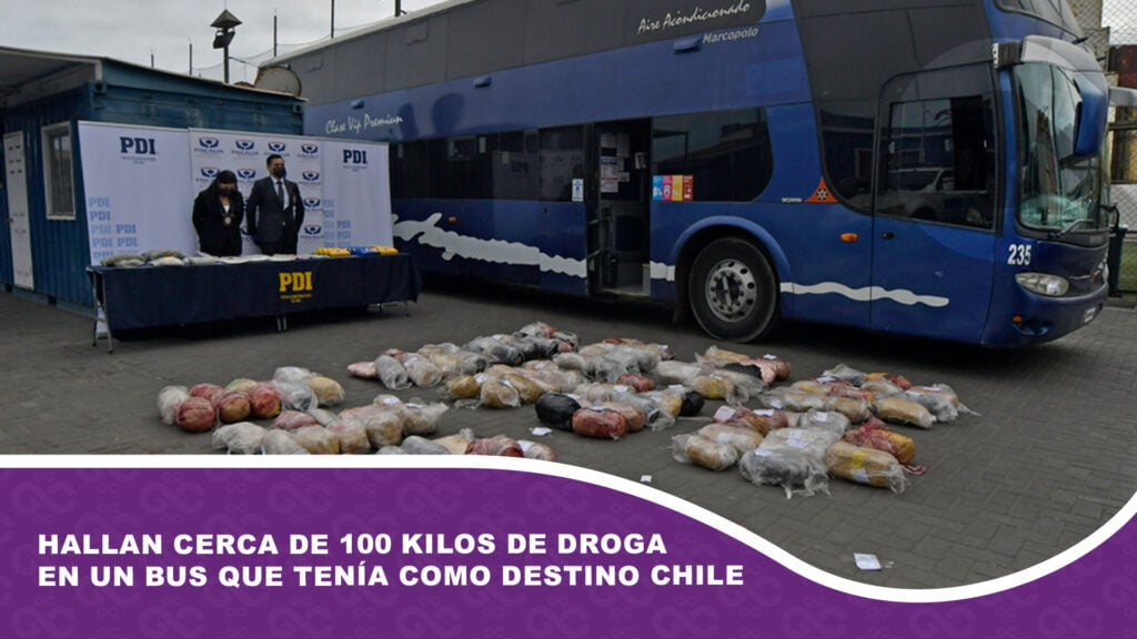 Hallan cerca de 100 kilos de droga en un bus que tenía como destino Chile