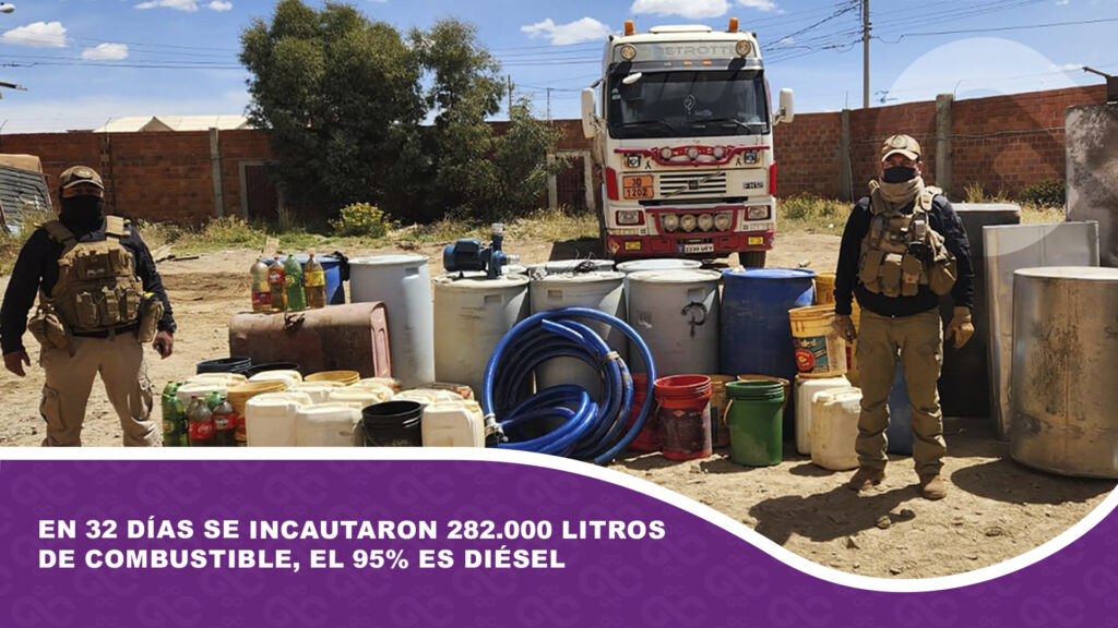 En 32 días se incautaron 282.000 litros de combustible, el 95% es diésel