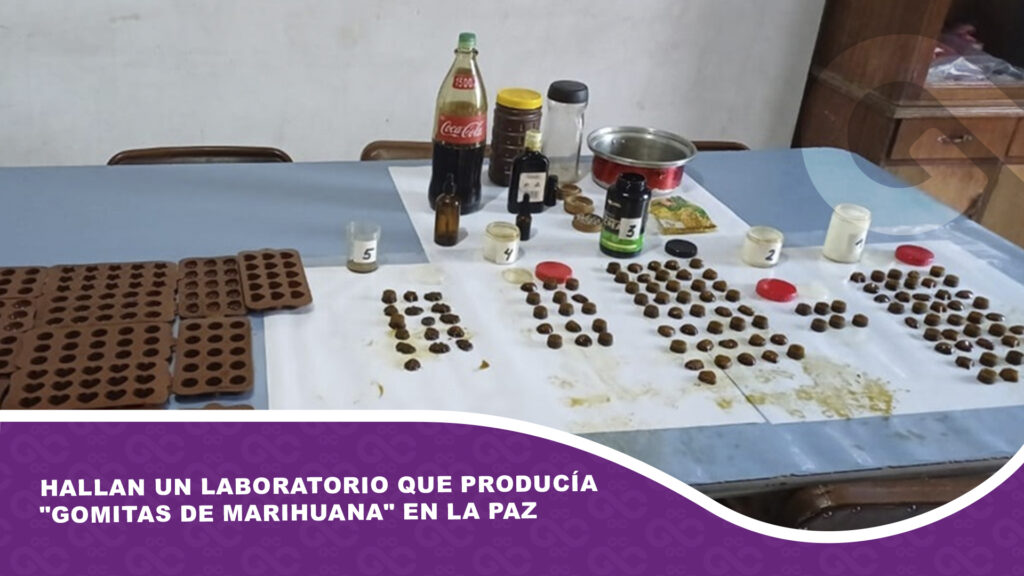 Hallan un laboratorio que producía «gomitas de marihuana» en Villa Copacabana, La Paz