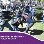 Enfrentamientos entre arcistas y evistas en plaza Abaroa