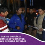 Hallan bus que se dirigía a Llallagua con 45 estudiantes; ninguno tenía permiso de viaje