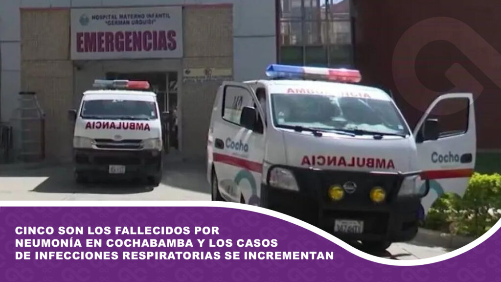 Cinco son los fallecidos por neumonía en Cochabamba y los casos de IRA se incrementan