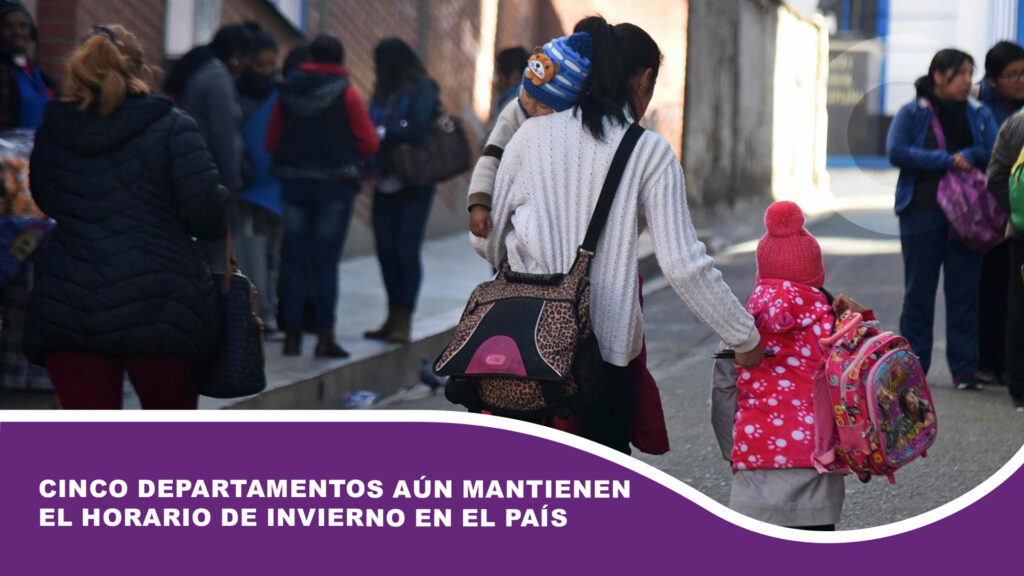 Cinco departamentos aún mantienen el horario de invierno en el país