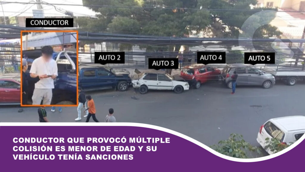 Conductor que provocó múltiple colisión es menor de edad y su vehículo tenía sanciones