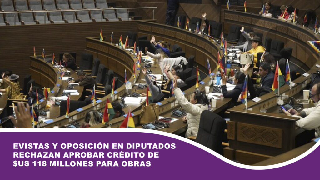 Evistas y oposición en Diputados rechazan aprobar crédito de $us 118 millones para obras en beneficio de más de 165 mil habitantes