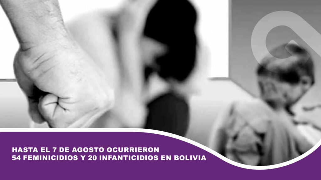 Hasta el 7 de agosto ocurrieron 54 feminicidios y 20 infanticidios en Bolivia