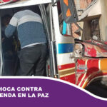 Micro choca contra una vivienda en La Paz