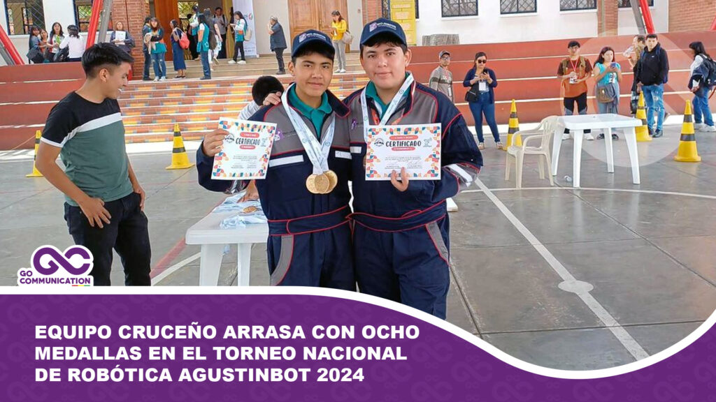 Equipo cruceño arrasa con ocho medallas en el Torneo Nacional de Robótica AGUSTINBOT 2024