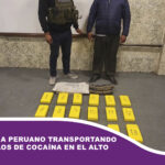 Aprehenden a peruano transportando más de 30 kilos de cocaína en El Alto