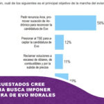 70% de encuestados cree que marcha busca imponer candidatura de Evo, solo 11% cree que la motiva la crisis económica