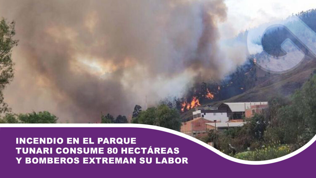 Incendio en el Parque Tunari consume 80 hectáreas y bomberos extreman su labor