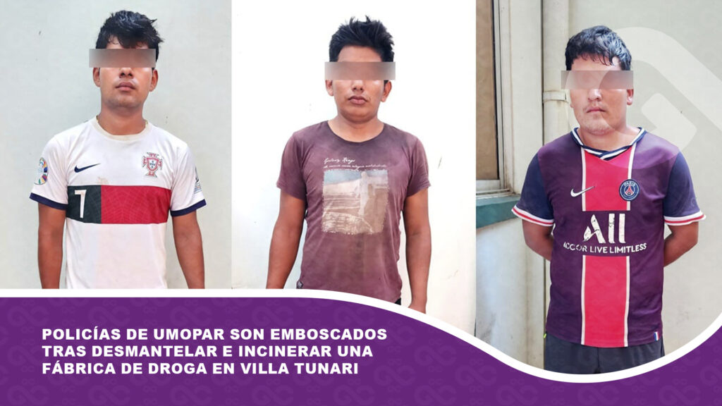 Policías de Umopar son emboscados tras desmantelar e incinerar una fábrica de droga en Villa Tunari