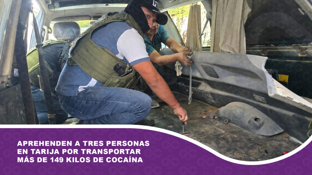 Aprehenden a tres personas en Tarija por transportar más de 149 kilos de cocaína