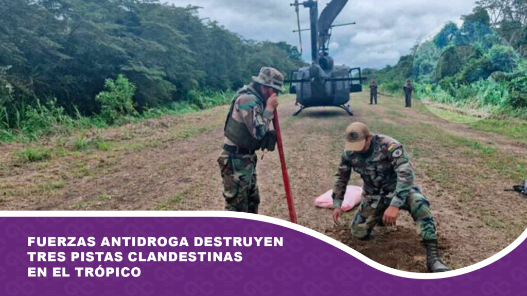 Fuerzas antidroga destruyen tres pistas clandestinas en el Trópico