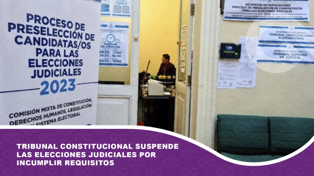 Tribunal Constitucional suspende las elecciones judiciales por incumplir requisitos