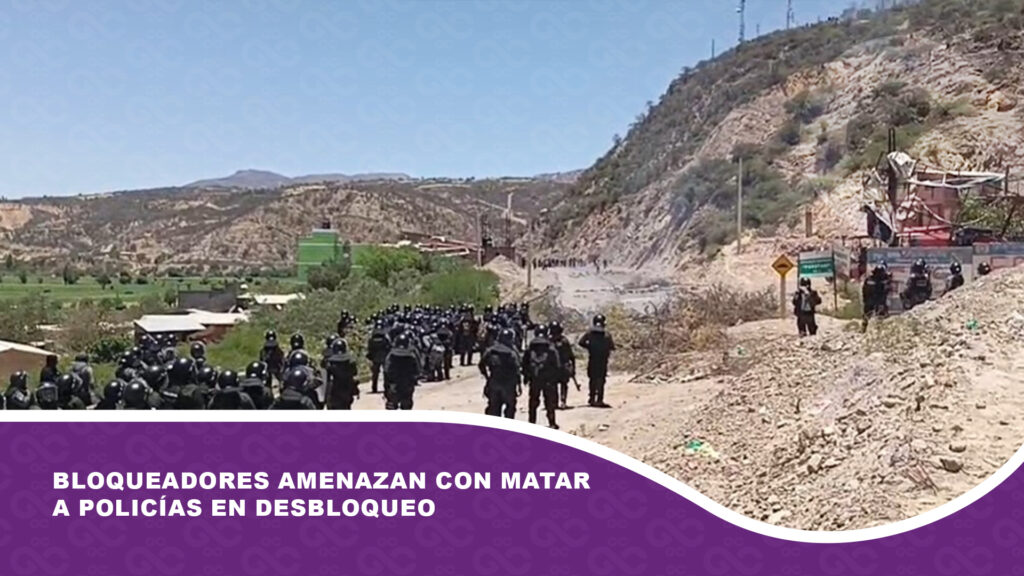 Bloqueadores amenazan con matar a policías en enfrentamientos