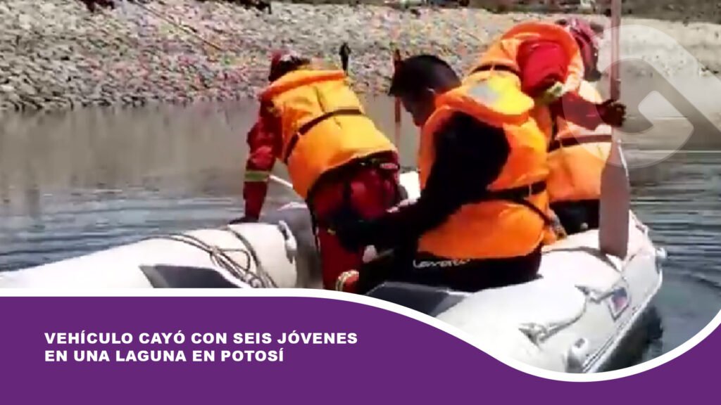 Vehículo cayó con seis jóvenes en una laguna en Potosí
