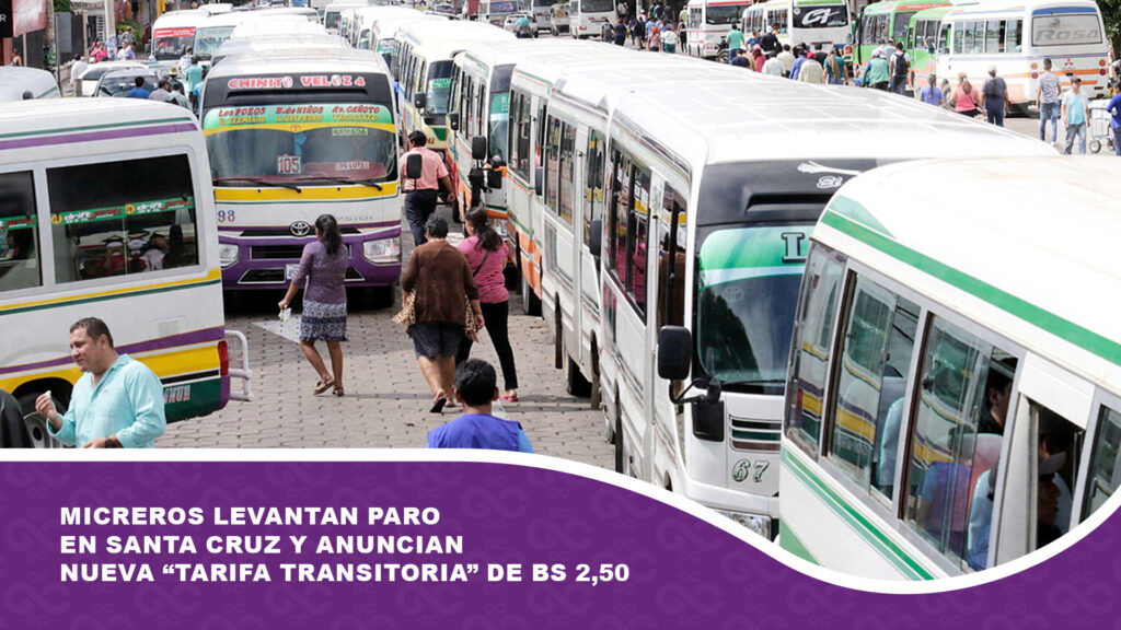 Micreros levantan paro en Santa Cruz y anuncian nueva “tarifa transitoria” de Bs 2,50