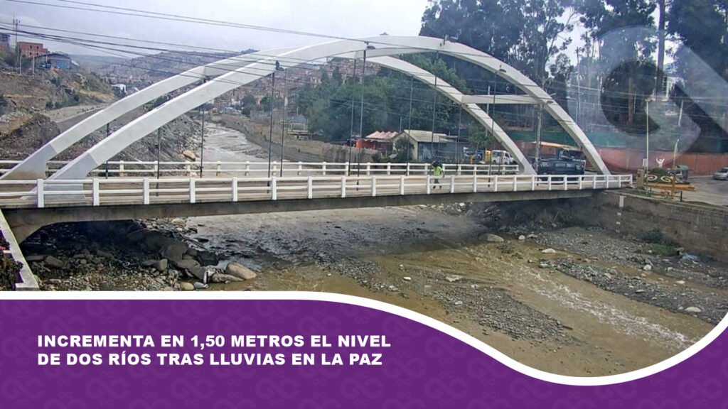 Incrementa en 1,50 metros el nivel de dos ríos tras lluvias en La Paz