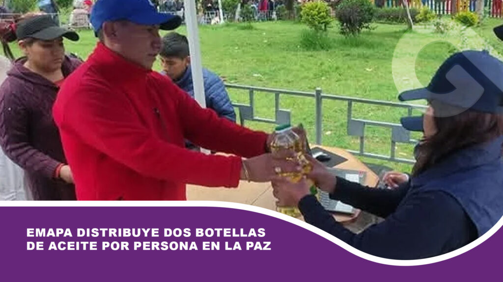 Emapa distribuye dos botellas de aceite por persona en La Paz