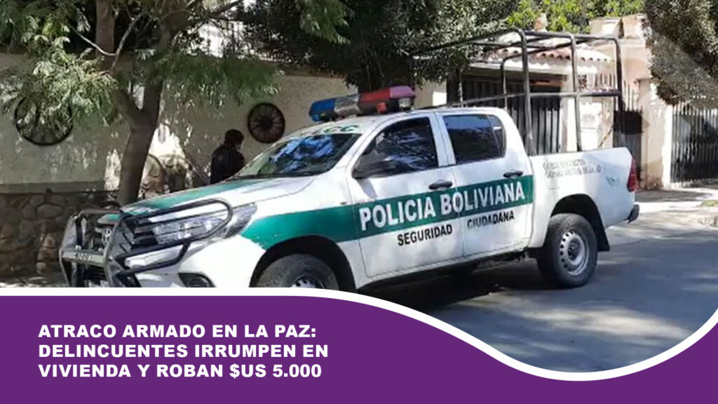 Atraco armado en La Paz: delincuentes irrumpen en vivienda y roban $us 5.000