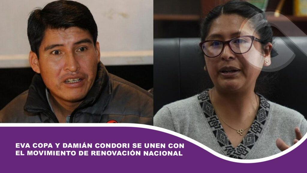 Eva Copa y Damián Condori se unen con el Movimiento de Renovación Nacional