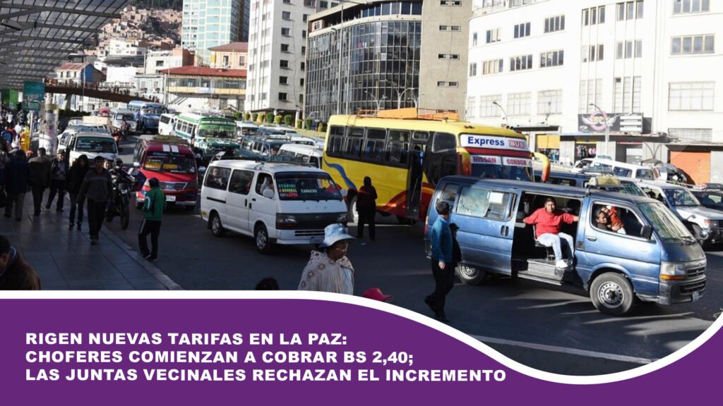 Rigen nuevas tarifas en La Paz: Choferes comienzan a cobrar Bs 2,40; las juntas vecinales rechazan el incremento