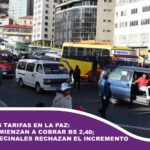 Rigen nuevas tarifas en La Paz: Choferes comienzan a cobrar Bs 2,40; las juntas vecinales rechazan el incremento