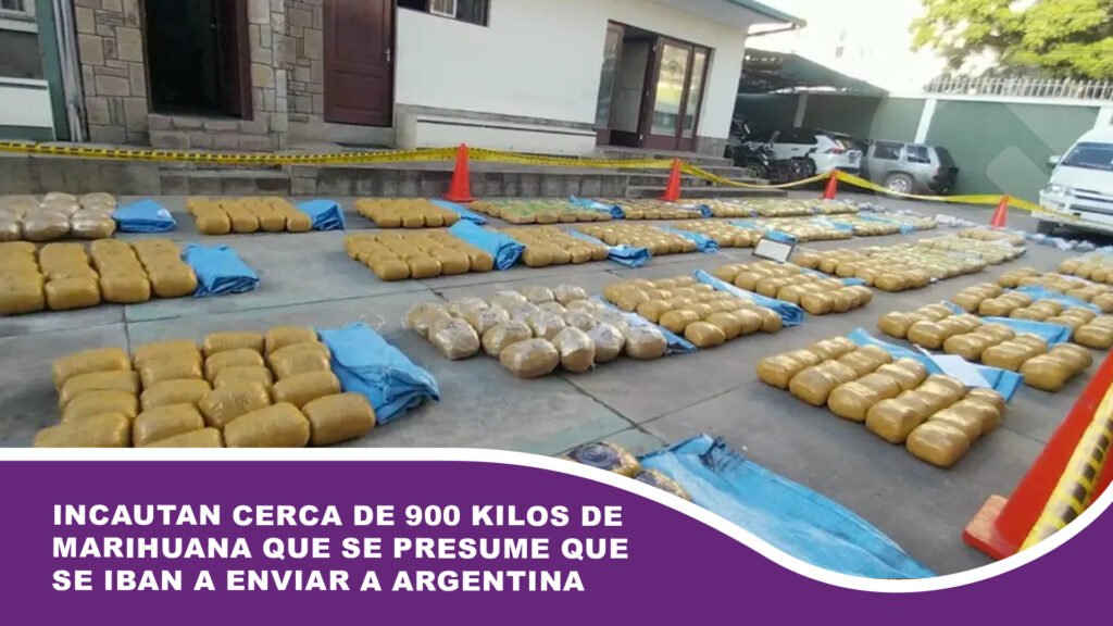 Incautan cerca de 900 kilos de marihuana que se presume que se iban a enviar a Argentina