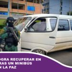 Policía logra recuperar en pocas horas un minibús robado en La Paz