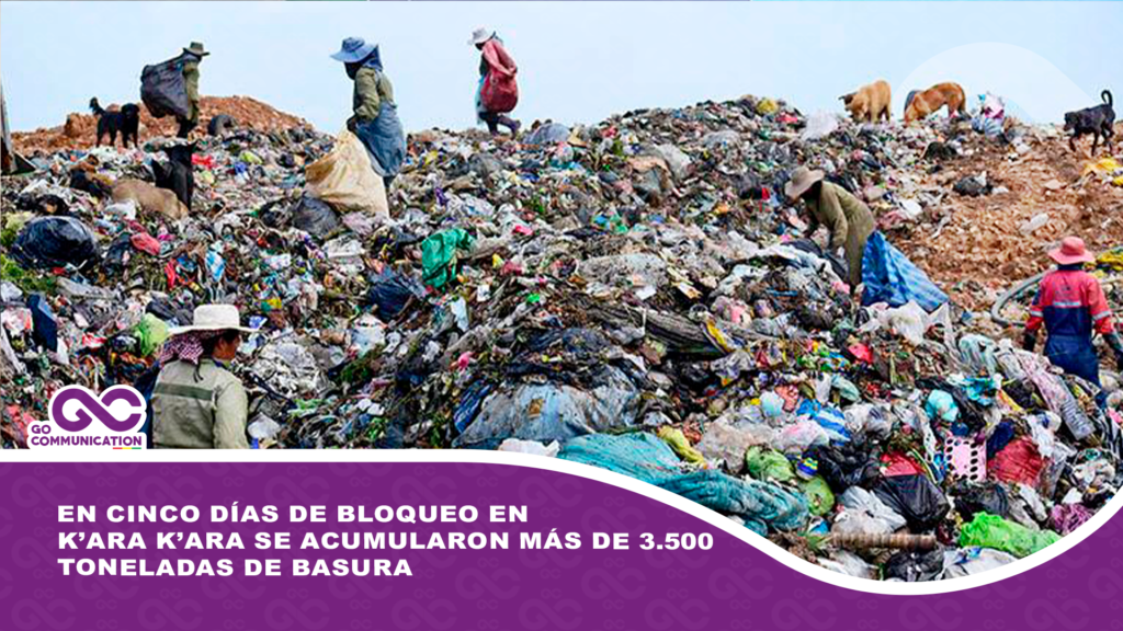 En cinco días de bloqueo en K’ara K’ara se acumularon más de 3.500 toneladas de basura