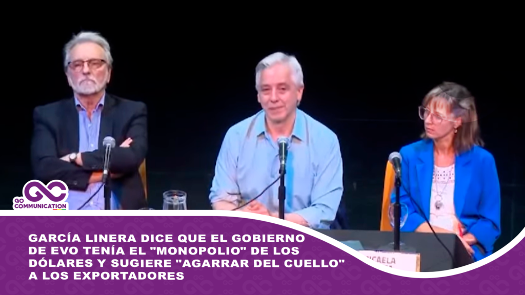 García Linera dice que el Gobierno de Evo tenía el «monopolio» de los dólares y sugiere «agarrar del cuello» a los exportadores