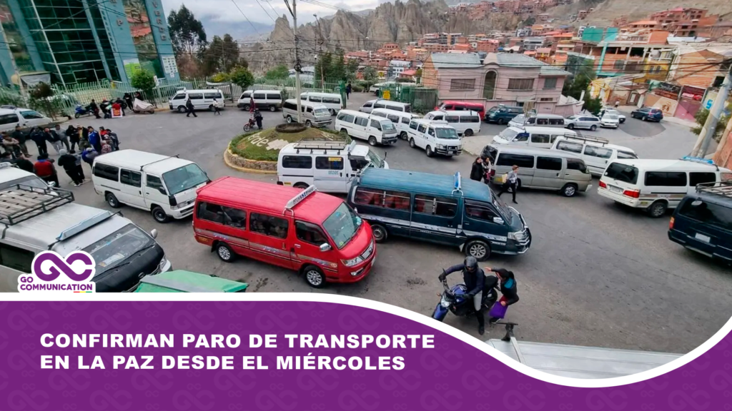 Confirman paro de transporte en La Paz desde el miércoles