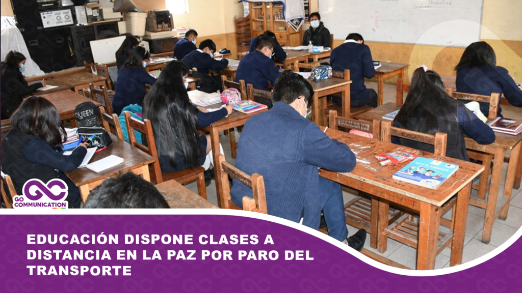 Educación dispone clases a distancia en La Paz por paro del transporte