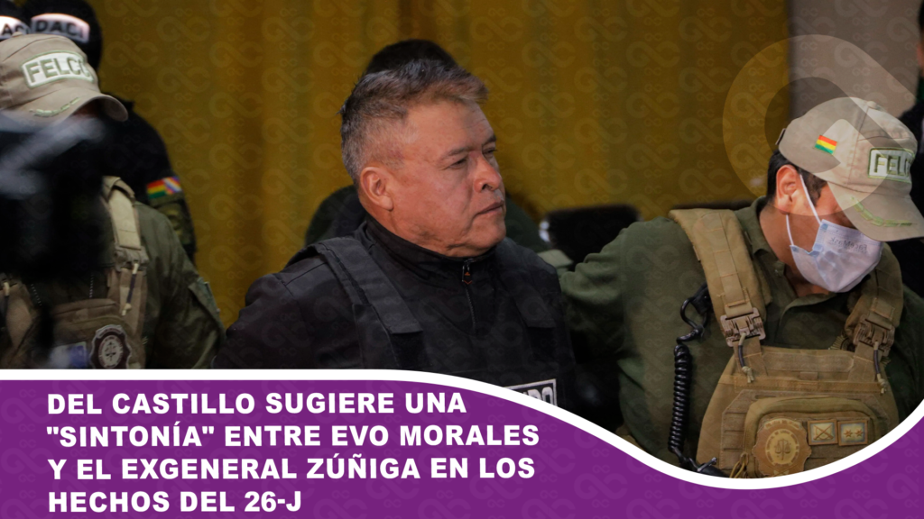 Del Castillo sugiere una «sintonía» entre Evo Morales y el exgeneral Zúñiga en los hechos del 26-J