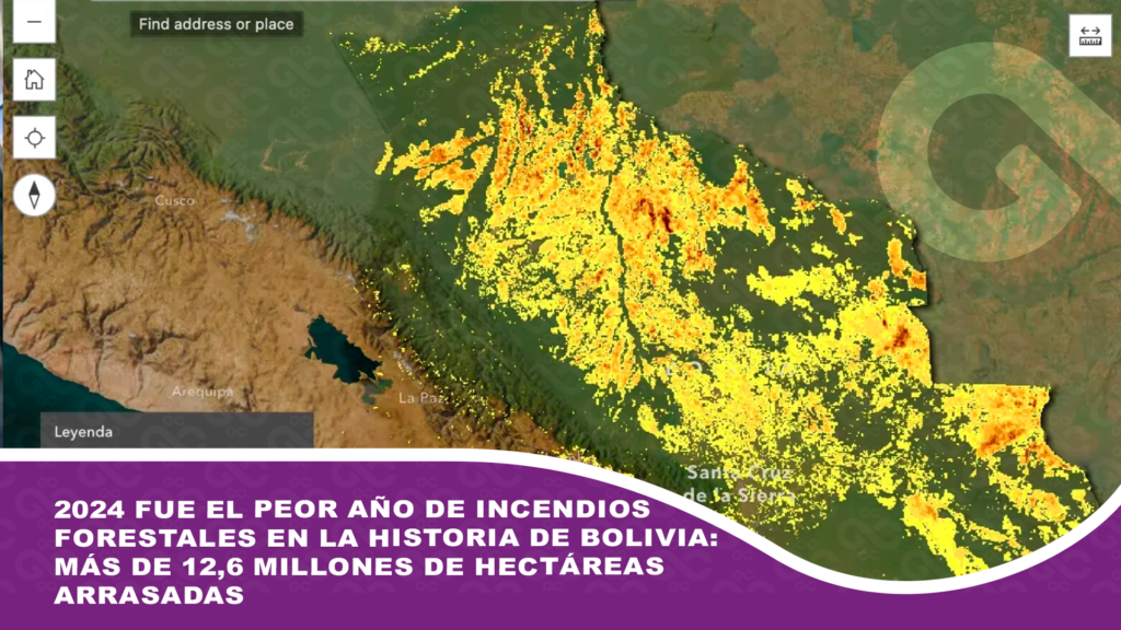 2024 fue el peor año de incendios forestales en la historia de Bolivia: más de 12,6 millones de hectáreas arrasadas