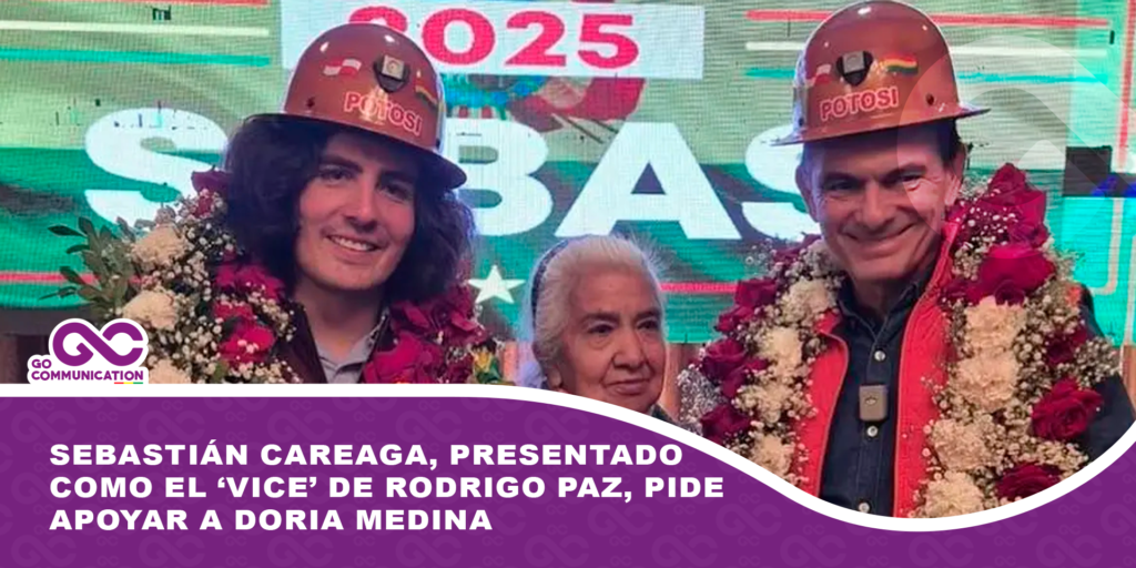 Sebastián Careaga, presentado como el ‘vice’ de Rodrigo Paz, pide apoyar a Doria Medina