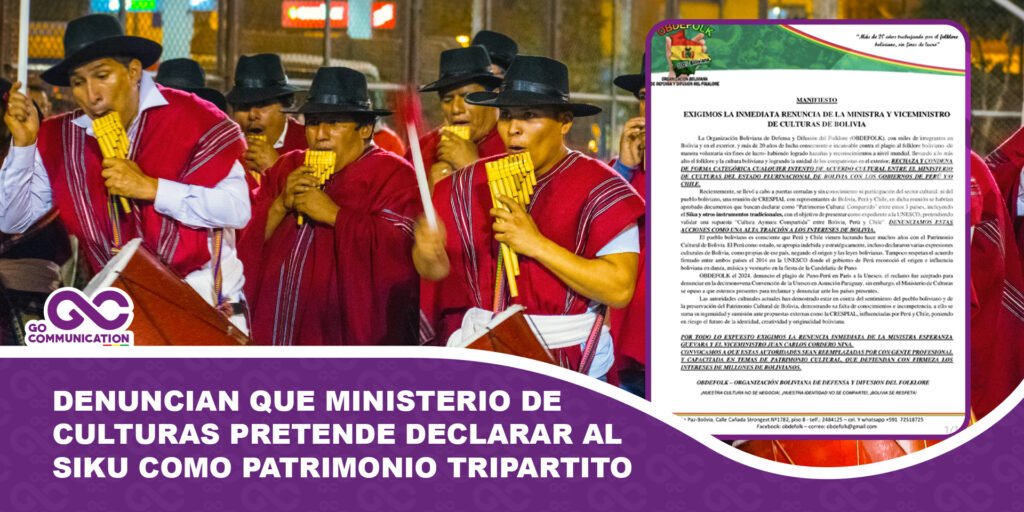 Denuncian que ministerio de culturas pretende declarar al Siku como patrimonio de Chile, Perú y Bolivia
