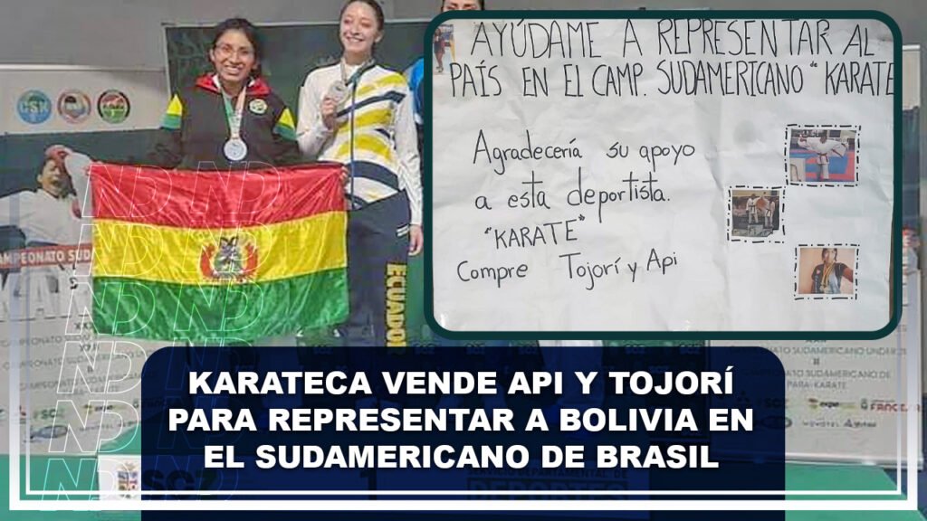 Karateca chuquisaqueña vende api y tojorí para representar a Bolivia en el Sudamericano de Brasil