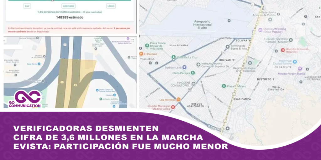 Verificadoras desmienten cifra de 3,6 millones en la marcha evista: participación fue mucho menor