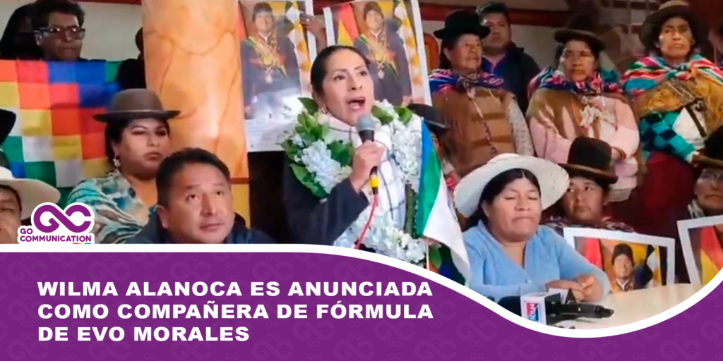 Wilma Alanoca es anunciada como compañera de fórmula de Evo Morales