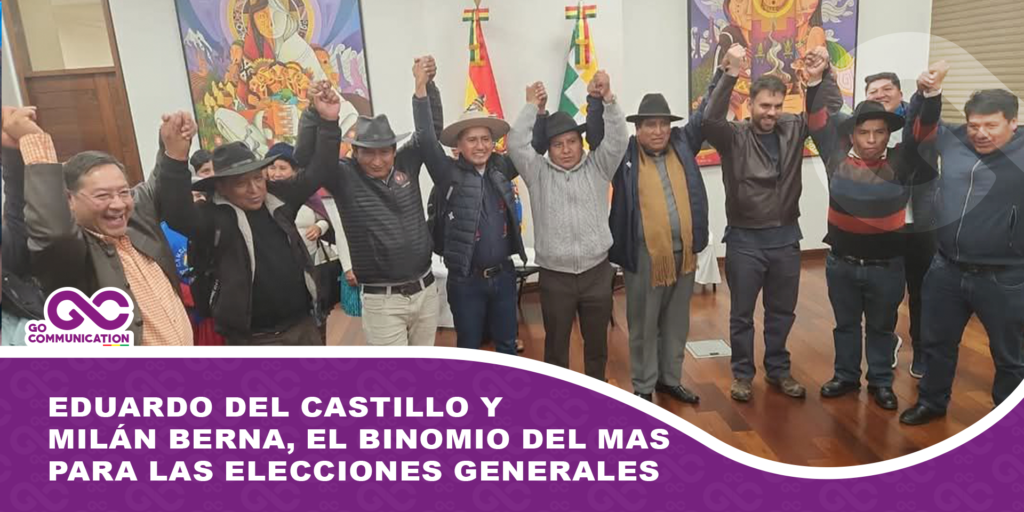 Eduardo del Castillo y Milán Berna, el binomio del MAS para las elecciones generales